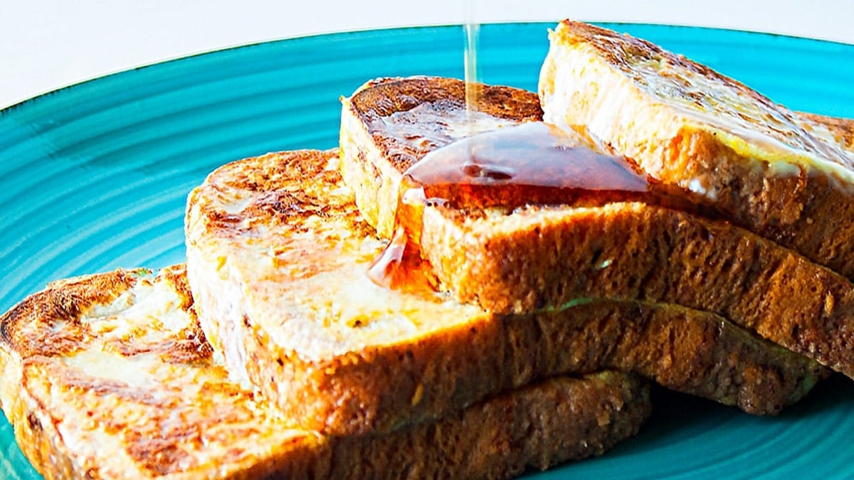 Wide image of french toast.