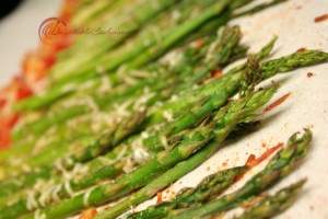 Roasted Asparagus and Cherry Tomatoes with Garlic and Parmesan Recipe