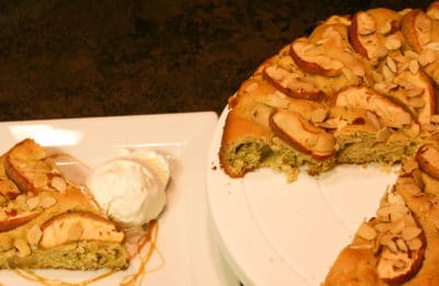Apple Cake sliced and served