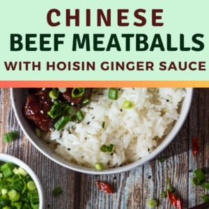 My Chinese beef meatballs with hoisin ginger sauce are the perfect flavorful party appetizer that everyone loves!