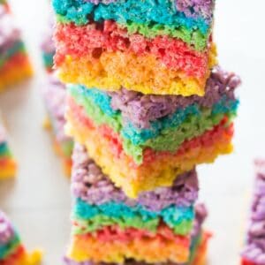 Fantastic, fun, and colorful Rainbow Rice Krispies Treats are an easy no-bake treat for all occasions!