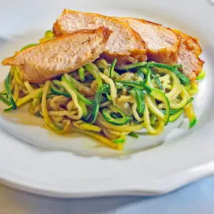 Zoodles With Ginger Sesame Teriyaki Smoked Chicken Breasts at Delectable, www.delectablecookingandbaking.com