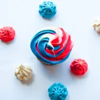 Red White N Blue Vanilla Funfetti Cupcakes