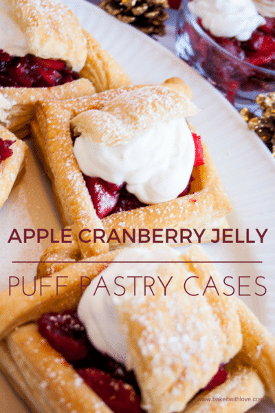 Apple Cranberry Jelly Puff Pastry Cases at Bake It With Love, www.bakeitwithlove.com