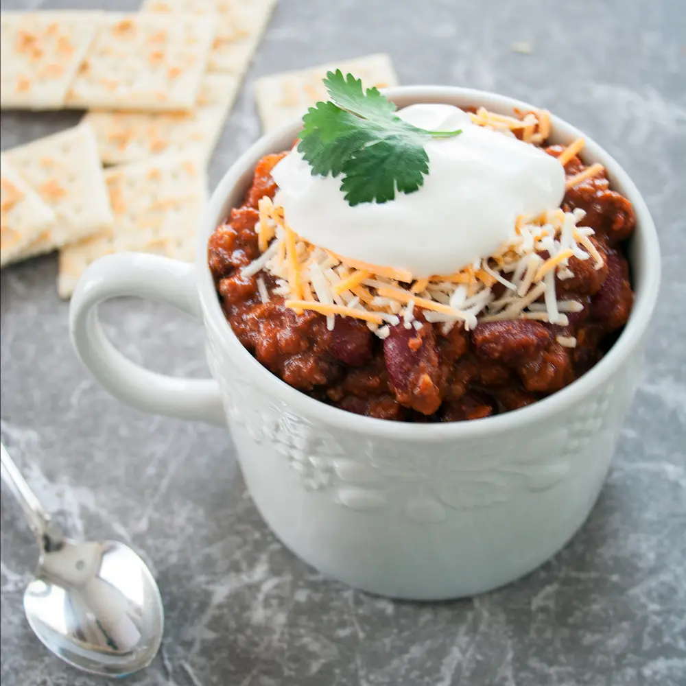 Slow Cooker Three Bean and Beef Chili