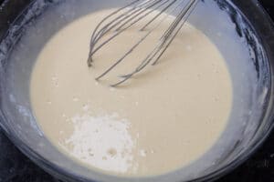 3 yorkshire pudding batter fully mixed ready to rest.