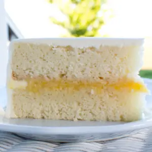 Homemade White Cake loaded with vanilla flavor, light and airy and easy to make from scratch recipe