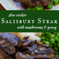 Slow Cooker Salisbury Steak with mushrooms and gravy is a family favorite classic comfort food dinner!