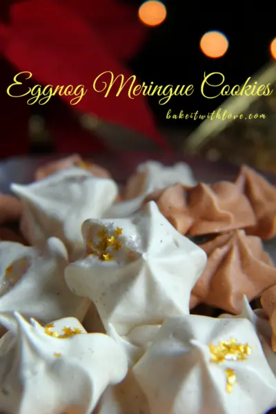 Delightfully spiced Eggnog and Gingerbread Meringue Cookies!