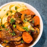 Just what the cold weather called for! A hearty bowl of this amazing classic beef stew, Beef Bourguignon (Boeuf Bourguignon)!
