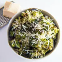 Easy Roasted Broccoli with Garlic and Parmesan is an easy side dish that brings out the best flavors of your broccoli!