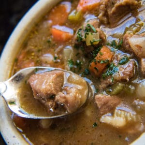 Our home made Irish Lamb Stew is made with grass fed lamb for melt in your mouth goodness!
