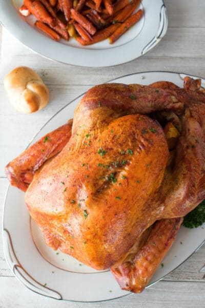 Perfectly roasted turkey is a beautiful centerpiece on the Thanksgiving table.