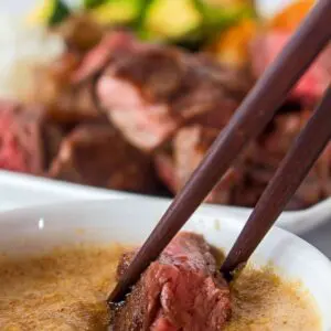 This hibachi ginger sauce is perfect for dipping your favorite hibachi style meats and vegetables into!