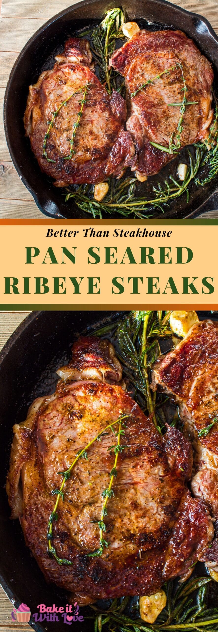 Pan Seared Ribeye Steak | Bake It With Love