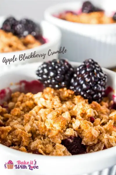 The perfect combination of sweet apples and plump blackberries for a delicious baked dessert with a touch of tartness and a buttery crumble topping!