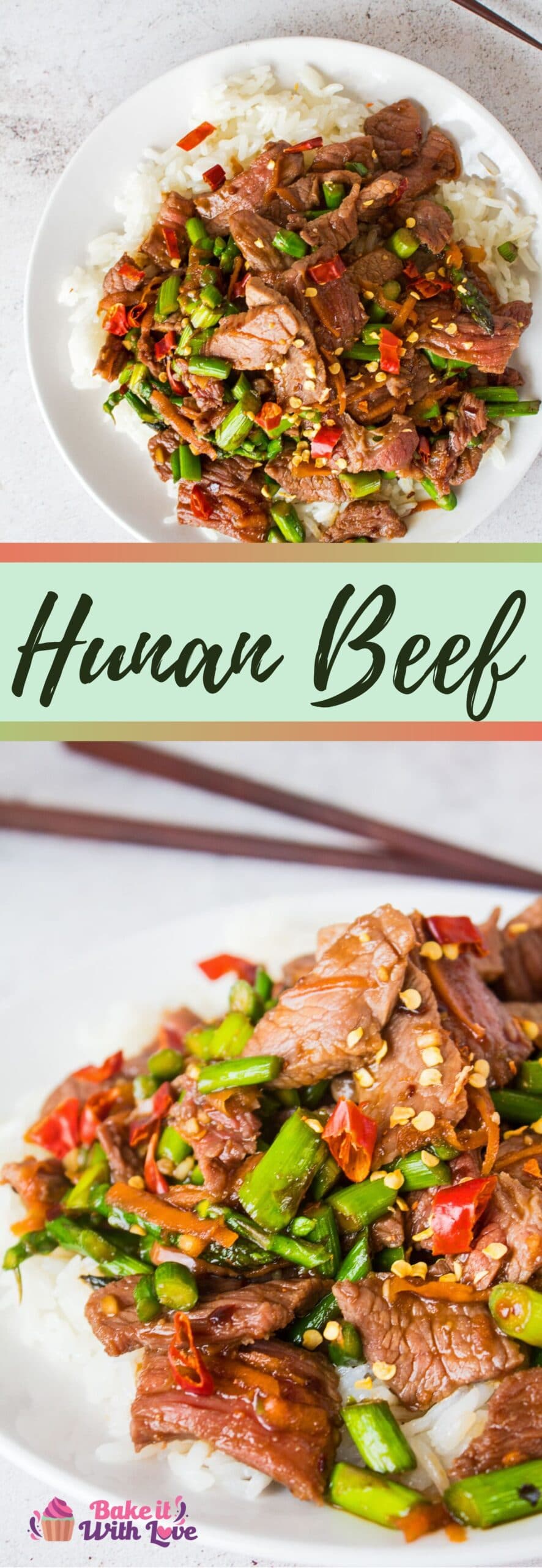 Easy Hunan Beef is a spicy Hunan style beef dish that is stir-fried with thinly cut steak, garlic, and peppers!