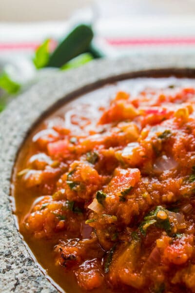 Better than restaurant quality roasted salsa roja is easy to make at home!
