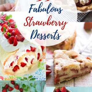 35 plus Fabulous Strawberry Desserts that include baked favorites, no bake desserts, and frozen strawberry treats!