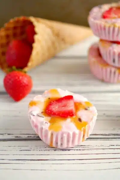frozen yogurt cups strawberry drumstick from Food Meanderings