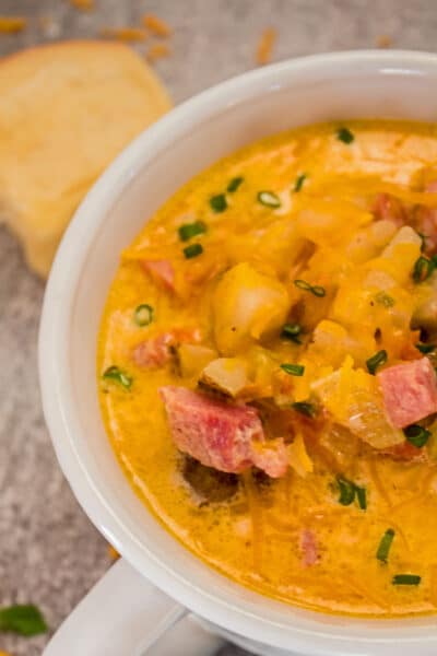 Creamy, cheesy ham chowder is an incredible tasty soup that's super easy to make!