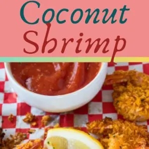 Air Fryer Coconut Shrimp is a super easy way to make deliciously crispy coconut shrimp in just minutes!