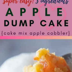 This 3 ingredient apple dump cake, or apple cobbler dump cake, is an incredibly tasty dessert that you can have ready to serve in no time at all!