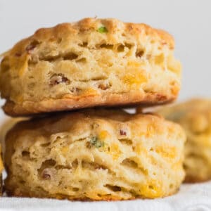 horizontal image tasty cheddar bacon chive biscuits freshly baked and ready to enjoy