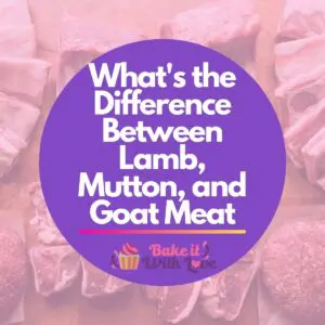 graphic with text over an image with goat and lamb meat comparison.