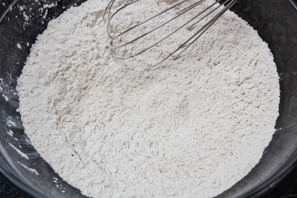 dry ingredients whisked together.