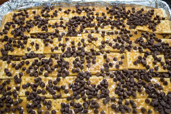 chocolate chips sprinkled over the top.