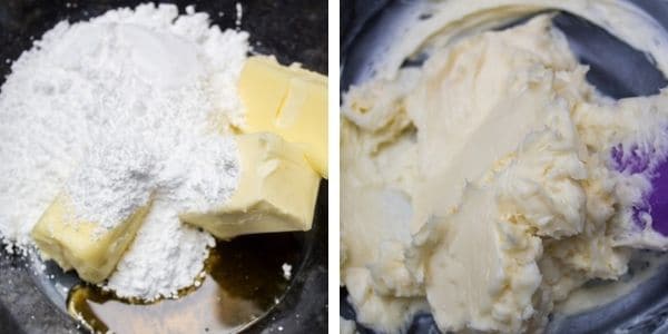 step 1 cream together butter confectioners sugar and vanilla extract.
