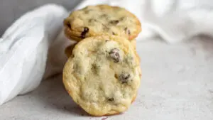 wide image of arranged chocolate chip cookies without brown sugar.