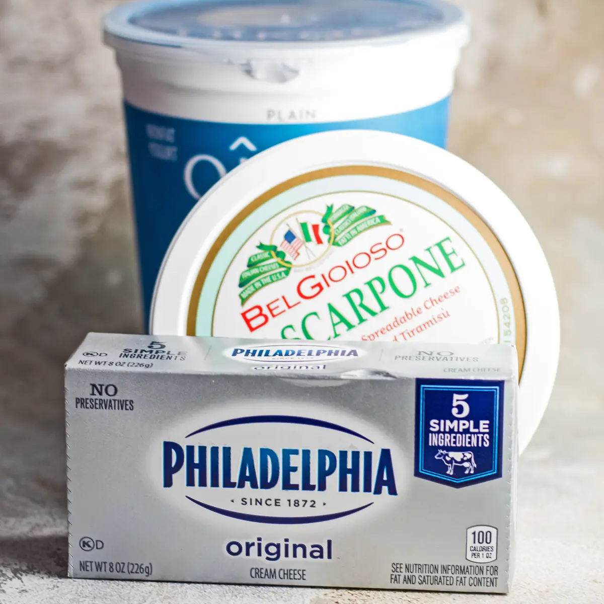 Large square image of cream cheese and my favorite substitutes.