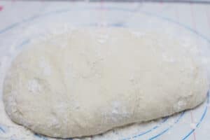 turn the dough out and get enough flour coating to handle.