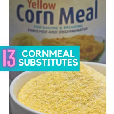 Pin with cornmeal image and text overlay.
