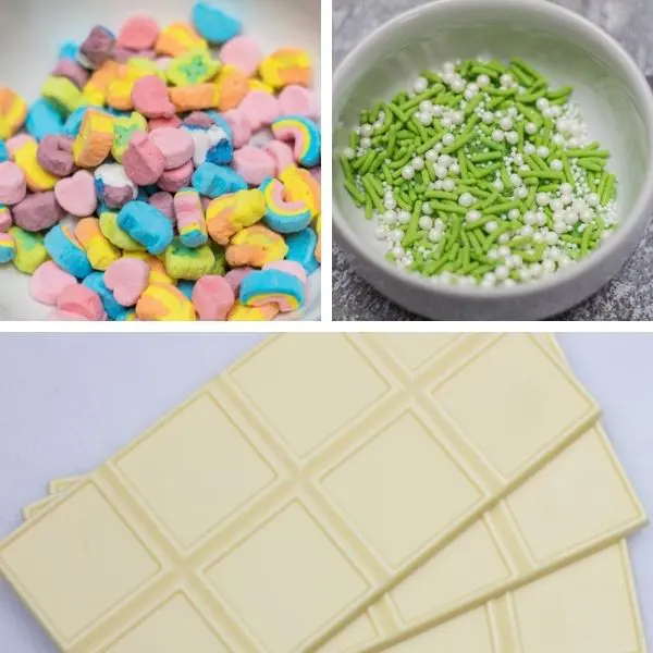 3 ingredients only for this lucky charms bark.