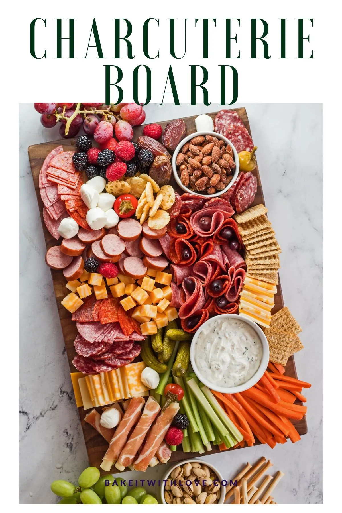 Charcuterie board pin with text header.