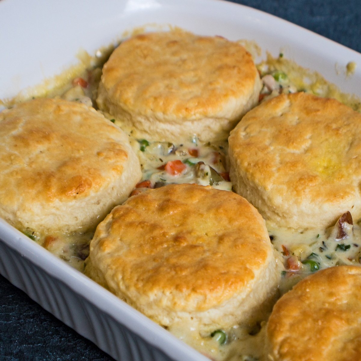 Chicken Pot Pie Recipe with Biscuits