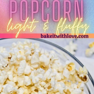 Tall pin with 2 images of the air fryer popcorn.