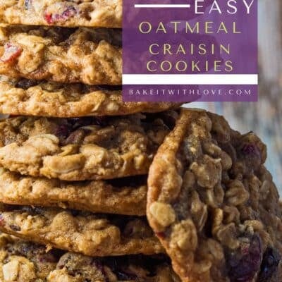 Oatmeal craisin cookies pin with text overlay.