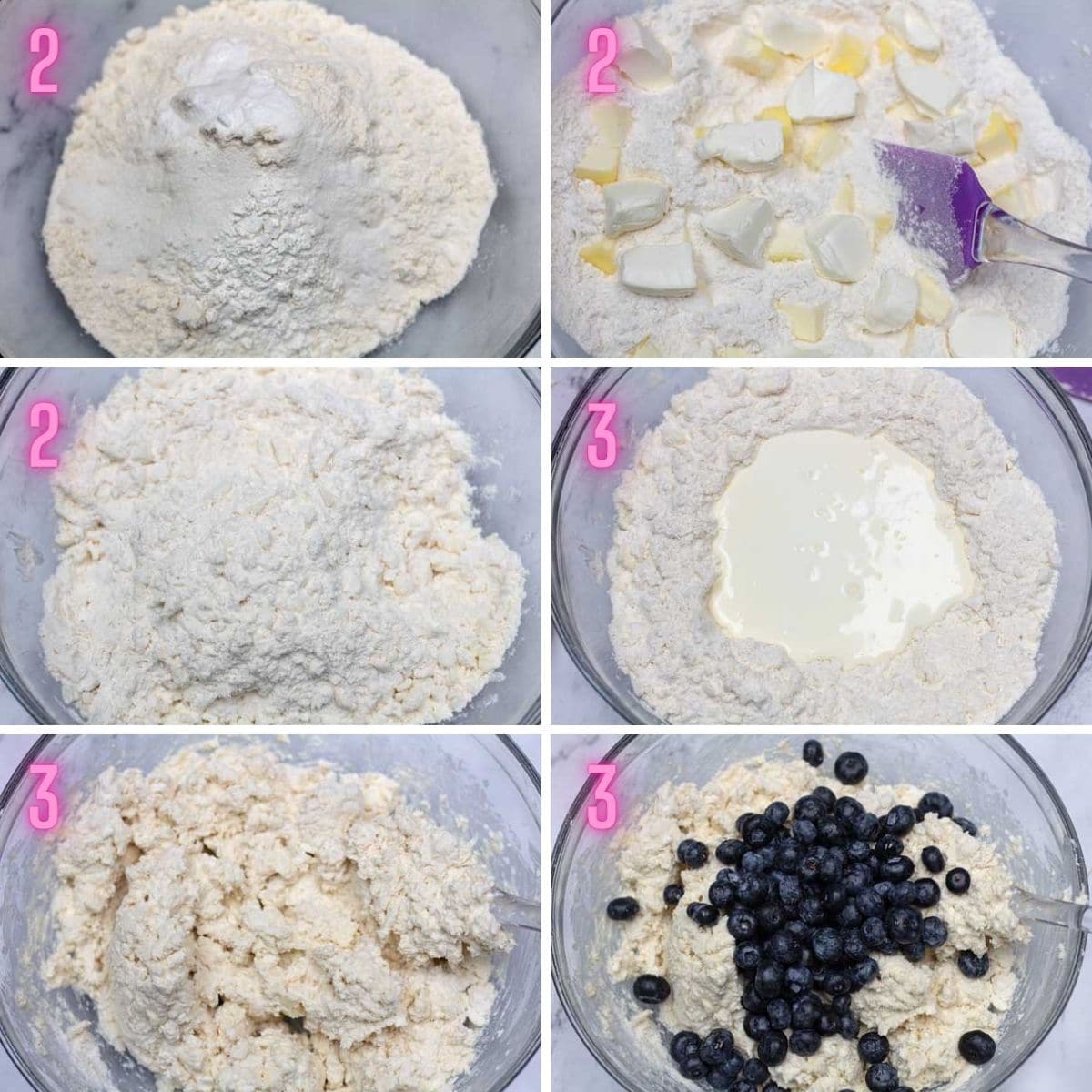 Blue cream cheese sconesprocess sequence 1.