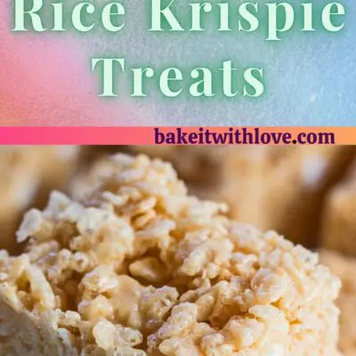 2 images of Peanut Butter Rice Krispies Treats.