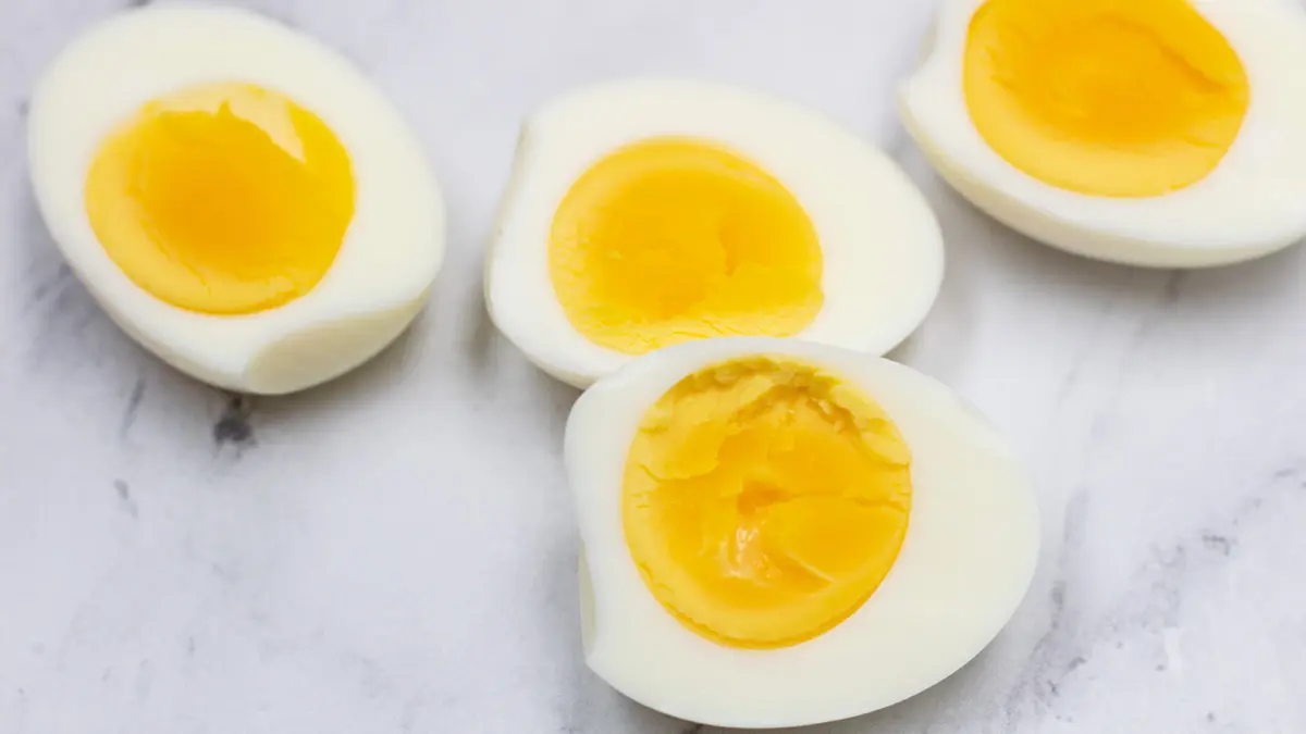 Instant-pot-hard-boiled-eggs-after-cooling-and-slicing-in-half.