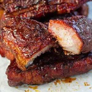 Smoked country style ribs served on sheet pan.