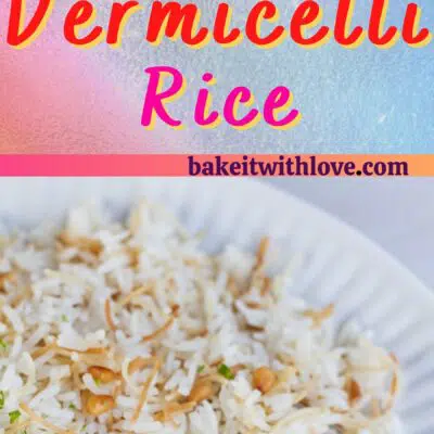 Tall Vermicelli Rice pin with 2 images and text divider.