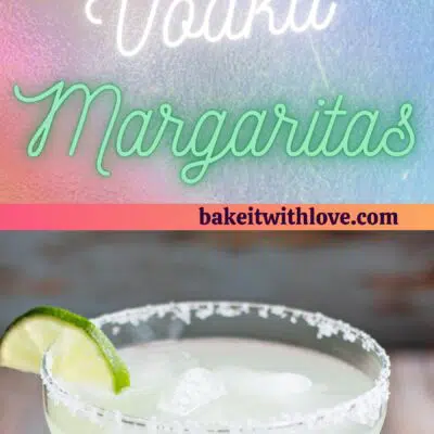 Vodka margarita pin with 2 images and text divider.