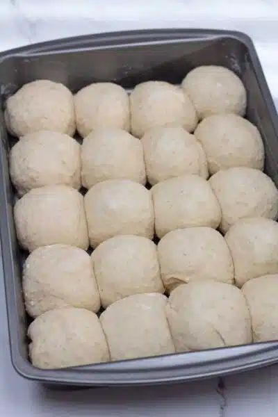Process photo 10 of the shaped dough balls risen and ready to bake.