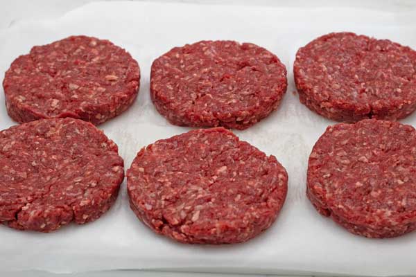 Process photo 1 portion and shape the burger patties.