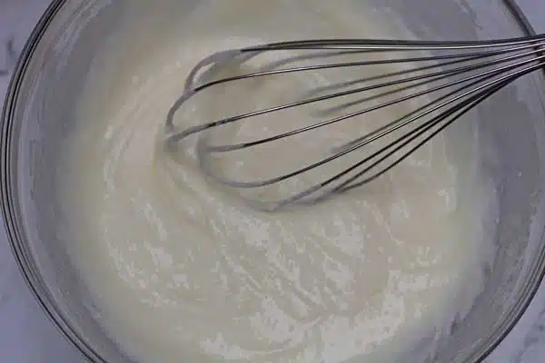 Process photo 3 of the cream cheese mixture.